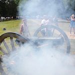 United States Congressman Mark Green (R) Tennessee fires a Confederate cannon at Eagle Fest 2020 in Dover, Tennessee.